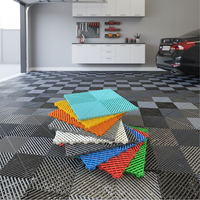 Dalles de sol de garage modernes antidérapantes en PP emboîtables 40x40x1,8 cm, tapis de sol intérieurs amovibles en plastique pour garage et lavage de voitures