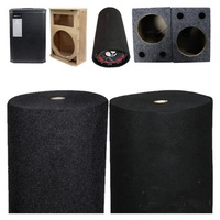 Moquette pour haut-parleur en polyester non tissé 100% noir et gris, moquette pour caisson de basses