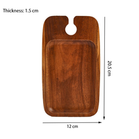Großhandel New Style Natural Acacia Wood Serviert ablett Snack Serviert eller Charc uterie Board Food Platter Weinglas Loch Party