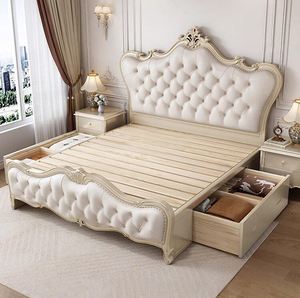 Letto di Lusso in Legno Massello Americano, Design Moderno e Minimalista, Letto Matrimoniale da 1,8 Metri, Letto Nuziale Francese da 1,5 Metri - Product Image 2