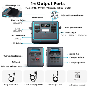 Generador Solar de 2400W, Estación de Energía Portátil para Aventuras al Aire Libre, Alimenta tu Refrigerador, Dron y Todos tus Dispositivos - Product Image 2