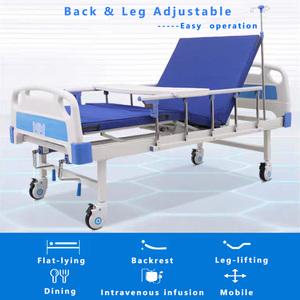 CE ISO Certified Medical Patient Nursing Bed with Wheels Dining <strong>Table</strong> for Hospital Clinic Home Care 2 <strong>Crank</strong> Manual Hospital Bed - Product Image 3