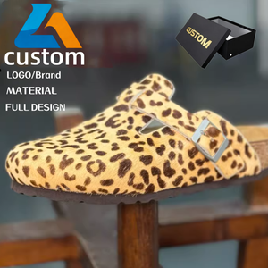 <span class=keywords><strong>Mules</strong></span> en fausse fourrure imprimé léopard - <span class=keywords><strong>Mules</strong></span> à boucle réglable, chaussures décontractées confortables pour l'intérieur et l'extérieur, <span class=keywords><strong>mules</strong></span> personnalisables pour hommes - Product Image 1