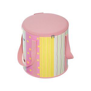 <b>Foldable</b> Foot <b>Bath</b> Bucket Round Oxford Cloth Green Polka Dots Portable For Home And Dormitory Use - Product Image 2