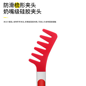 Spaghetti Tongs 9-Inch Stainless Steel With Silicone Head For Pasta Salad Grilling Food Handling - Product Image 5