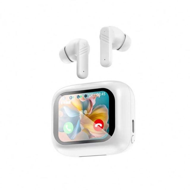 New Design BT5.4 ANC ENC TWS Earphone with Digital LCD Touch Control Screen Wireless In-Ear Headphones LX-10 V10 Genpods