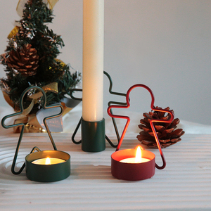 Heimdekoration Zierleinheit Weihnachts-Leibkuchen mannförmig Metallteppich Eisenkerzenständer Halter für Teelichter und Säulenkerze - Product Image 5