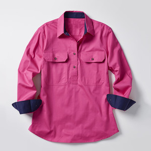 Chemises de travail de campagne en coton poches extra grandes chemise de travail Ripstop respirante | Meilleures chemises de travail Australie | Garnitures contrastées - Product Image 6