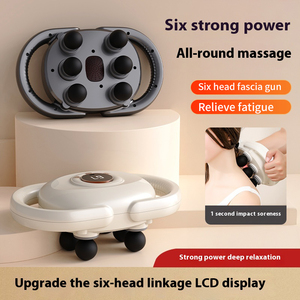 Pistola eléctrica de masaje de relajación muscular para piernas y hombros, masajeador de Fascia de terapia de percusión profunda de 6 cabezales - Product Image 2