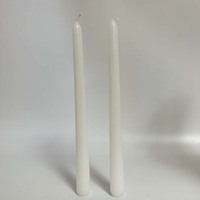 Lot de 12 bougies coniques hautes - 10 pouces, blanches, sans gouttes, non parfumées - Cire de paraffine avec mèches en coton - Durée de combustion de 8 heures