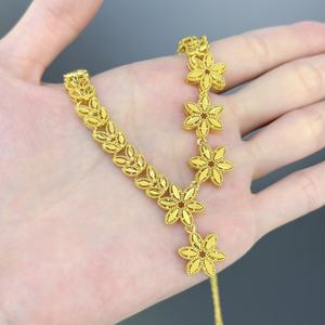 JXX 24K <b>Gold</b> Plated Brass Jewelry <b>Set</b> for Women <b>Earring</b> Necklace for Weddings Parties Engagements - Product Image 2