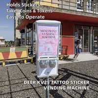 Distributeur automatique certifié CE DEER KV25 |   Paiement par jetons |   SDK |   Garantie d'un an |   Capacité de 200 à 300 autocollants de tatouage |