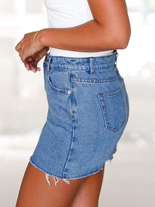 Delle donne A Vita Alta Jean <span class=keywords><strong>Gonna</strong></span> Con <span class=keywords><strong>Frange</strong></span> Slim Fit Denim Mini <span class=keywords><strong>Gonna</strong></span> - Product Image 4