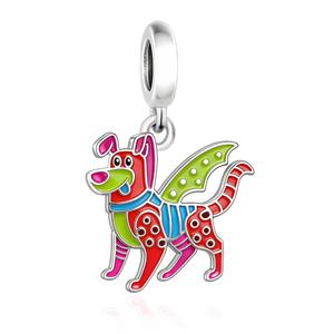 Ajuste Original Pan Charm Bracelet 925 Sterling Silver Mexico Alebrije Standing Dog Pendant Bead para hacer joyería fina para mujeres - Product Image 2