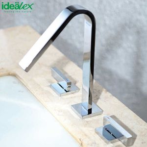 <span class=keywords><strong>ARES</strong></span> IDEALEX 2020 gran oferta mezclador de latón negro moderno grifo de lavabo de mano de doble manija Válvula de cerámica para baño Hotel Villa - Product Image 6