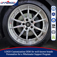 Vente flash : Jantes en alliage forgé polies 2 pièces 20x9.0 20x11 21x11.5 5x130 à déport profond pour Porsche Taycan EV
