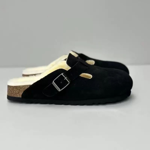 Chaussons d'Hiver Épais en Cuir Véritable Fourrés et Rembourrés de Coton pour Femme, Style Borken, Antidérapants, d'Extérieur à Plateforme - Product Image 6