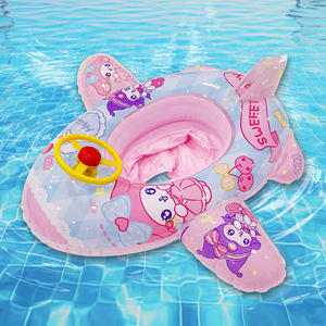 Siège flottant d'avion gonflable mignon pour enfants drôle bébé Double bateau avec volant <span class=keywords><strong>piscine</strong></span> et accessoire jouet - Product Image 4