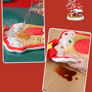 FF3400 Xmas Christmas Santa <b>Hand</b> Drying <b>Towel</b> Soft Absorbent Cleaning Cloths Rags Christmas <b>Hand</b> <b>Towel</b> for Bathroom <b>Kitchen</b> - Product Image 2