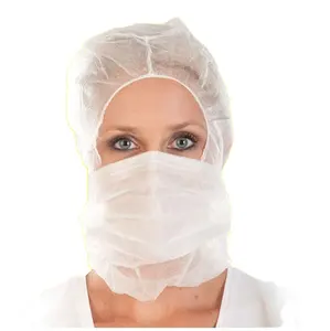 Almanya pazarı için yüz maskesi toz geçirmez uzay kap ile polipropilen kaput gıda işçisi tek kullanımlık Balaclava Hood