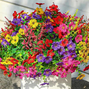 Bouquet de fleurs artificielles Jinhe en plastique et soie, résistant aux UV, pour la décoration intérieure et extérieure du printemps - Product Image 1