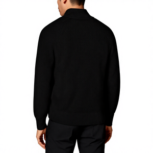 Old Money Nitpick Style Strickpullover für Herren mit Stehkragen, Basic Alltags-Langarm-Strickpullover mit Reißverschluss-Cardigan für Männer - Product Image 4