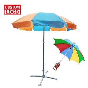 Sombrilla de Playa Grande y Resistente para Exteriores con Borlas, Protección Solar, Sombrilla de Playa Refrescante - Product Image 1