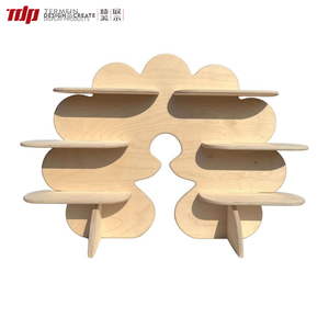 Expositor de Madera Curvo Irregular Independiente TDP, Estante Decorativo de Madera de Varias Capas para Decoración del Hogar, Exhibición de Boutique, Sala de Estar - Product Image 1