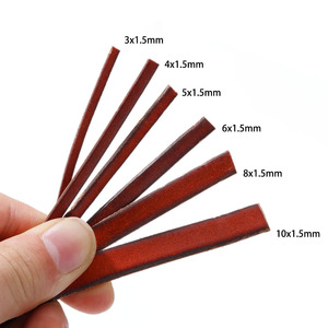 Jumao Genuine <b>Leather</b> Rope Flat Cowhide Strip 2 Meter Pack DIY Jewelry Making Material Handmade Bracelet Necklace Craft Supply - Product Image 4