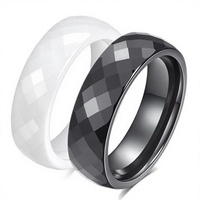 Bagues en céramique en gros, mode géométrique minimaliste, facettées, simples, 6MM, pour couple, polyvalentes