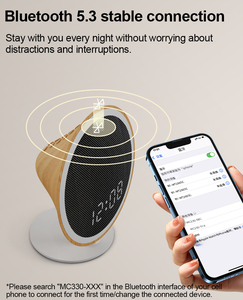 เครื่องเล่นเสียงสีขาวสำหรับเด็กรุ่นใหม่ที่ดีที่สุด MC-330 39นาฬิกาตั้งโต๊ะ LED 39แบบโมเดิร์นมีเพลงในตัวสีเทา/ไม้ลำโพง CE ROHS FCC - Product Image 3