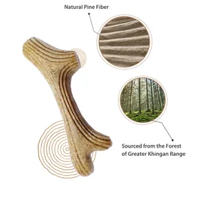 गिगवी लकड़ी के एंटीलर दंत देखभाल और दांत प्राकृतिक लकड़ी के फाइबर टिकाऊ लंबे समय तक चलने वाले कुत्ते चउ खिलौने एंटर आकार