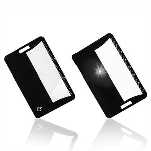 एलईडी रोशनी के साथ क्रेडिट कार्ड आकार मैग्निफायर्स और 3X लेंस पीवीसी Fresnel क्रेडिट कार्ड आवर्धक कांच - Product Image 1