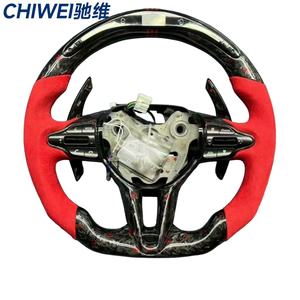 Accesorios interiores de coche volante LED de calefacció<span class=keywords><strong>n</strong></span> de fibra de carbono forjado personalizado para Hyundai Elantra <span class=keywords><strong>N</strong></span> I30N I20N <span class=keywords><strong>2019</strong></span>-2025 - Product Image 1