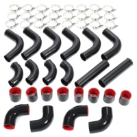 Kit de Tuberías de Intercooler de Aluminio Universal para Automóvil, 12 Piezas, 2.5 Pulgadas, DIY, Negro/Rojo