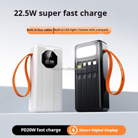 Banque d'alimentation portable 50000mAh du fabricant OEM/ODM avec câble intégré de charge rapide bidirectionnelle de haute capacité 22.5W Type-C