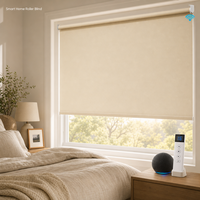Store Enrouleur Électrique Motorisé en Tissu Filtrant la Lumière, Design Uni, Télécommande Intelligente pour Chambre et Salon, Intimité des Fenêtres