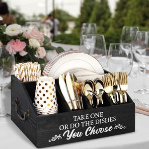 Boîte de rangement de distributeur de plateau de <span class=keywords><strong>papier</strong></span> en bois de conception classique porte-couverts pour les articles essentiels dans l'hébergement de fête - Product Image 5