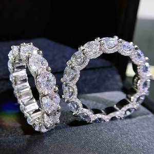 Maßge schneiderte Luxus ringe 10 Karat 14 Karat 18 Karat Massiv gold Ewigkeit sband 10 20 30 50 Zeiger Labor gewachsen CVD <span class=keywords><strong>Diamond</strong></span> Iced Side Certified - Product Image 2