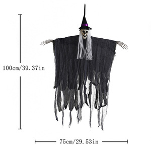 LANJO Accessori per Costumi di Halloween Teschio <span class=keywords><strong>con</strong></span> Cappuccio Fantasma Appeso Decorazioni per Feste di Halloween Scherzi da Appendere alla Porta Goblin - Product Image 6