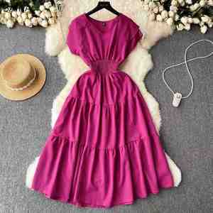 Nuevo Vestido Midi Casual de Verano con Cintura Alta y Corte en A, Vestidos Elegantes para Mujer - Product Image 4