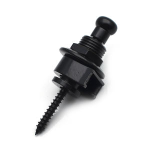 गिटार बास स्ट्रैप लॉक स्किडप्रूफ स्ट्रैपलॉक पिन गिटार स्ट्रैप बटन पिन धातु अंत काले - Product Image 2