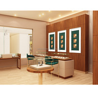 Vitrine à bijoux en bois brun présentoir à bijoux de luxe table à bijoux en verre collier vitrine comptoir à vendre
