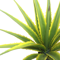CHUANGFA 110cm Arbre artificiel d'Agave en fer vert à bords jaunes pour la décoration de bureau pour les anniversaires et les pâques en PE