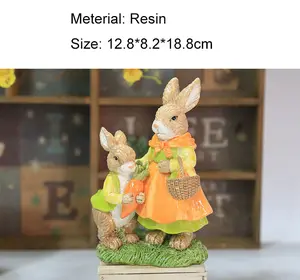 Regalo di pasqua coniglio per camera dei bambini decorazione per vetrine in resina graziosa coniglietto in resina statua di lepre scultura