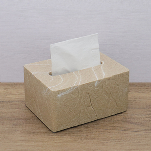 Bắc Âu Retro Châu Âu Nhựa Đá Mô Hộp Khăn Ăn Đứng Bằng Đá Cẩm Thạch Kết Cấu Thiết Kế Miễn Phí Đứng Bền Hộp Giấy Cho Phòng Khách - Product Image 4