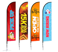 Drapeaux de plage personnalisés en gros, bannières en forme de goutte d'eau ou carrées avec kit de base de mât, drapeaux plume pour publicité extérieure, drapeaux promotionnels