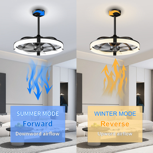 Sleek Circular <b>LED</b> <b>Ceiling</b> Fan with <b>Light</b> Smart <b>Dimmable</b> Fan Chandelier with Phone App & Remote for Home Indoor Use - Product Image 3