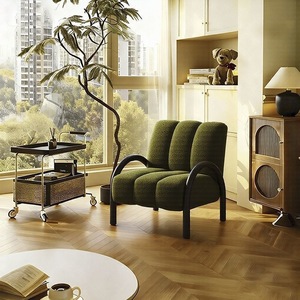 Poltrona Vintage in Flanella con Struttura in Acciaio al Carbonio e <span class=keywords><strong>Spugna</strong></span> ad Alta Resilienza <span class=keywords><strong>per</strong></span> Appartamenti, Balconi e B&B - Product Image 3
