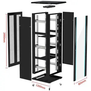 outdoor mobile rack with ac 19'' 600*1200mm server rack perforatedzd